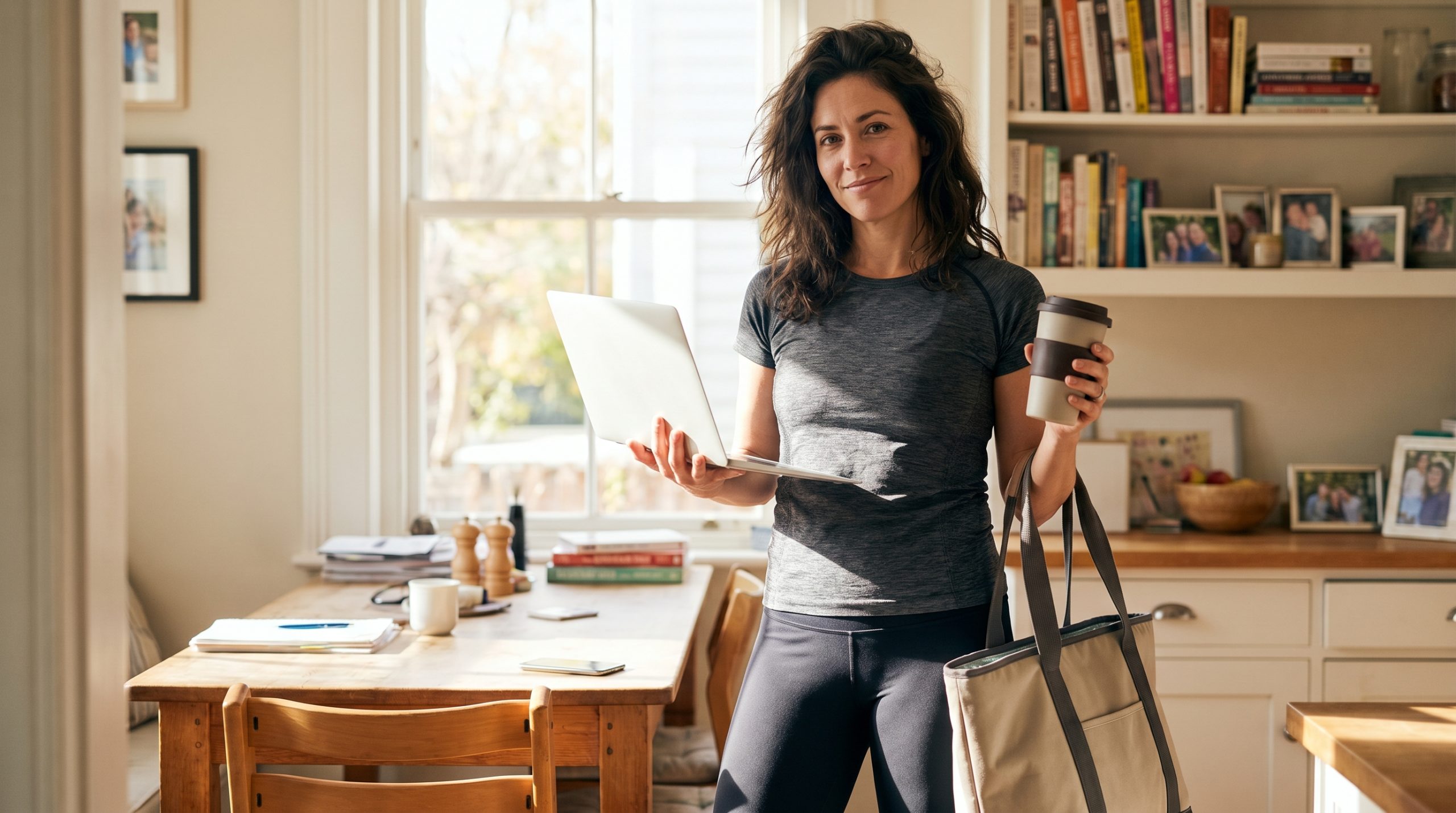 Busy woman balancing life and health